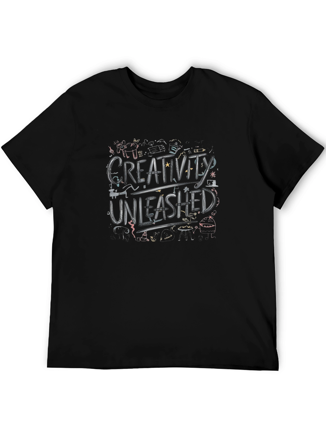 Creativity Unleashed Black Graphic Tee for Men