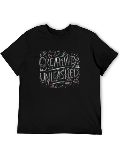 Creativity Unleashed Black Graphic Tee for Men