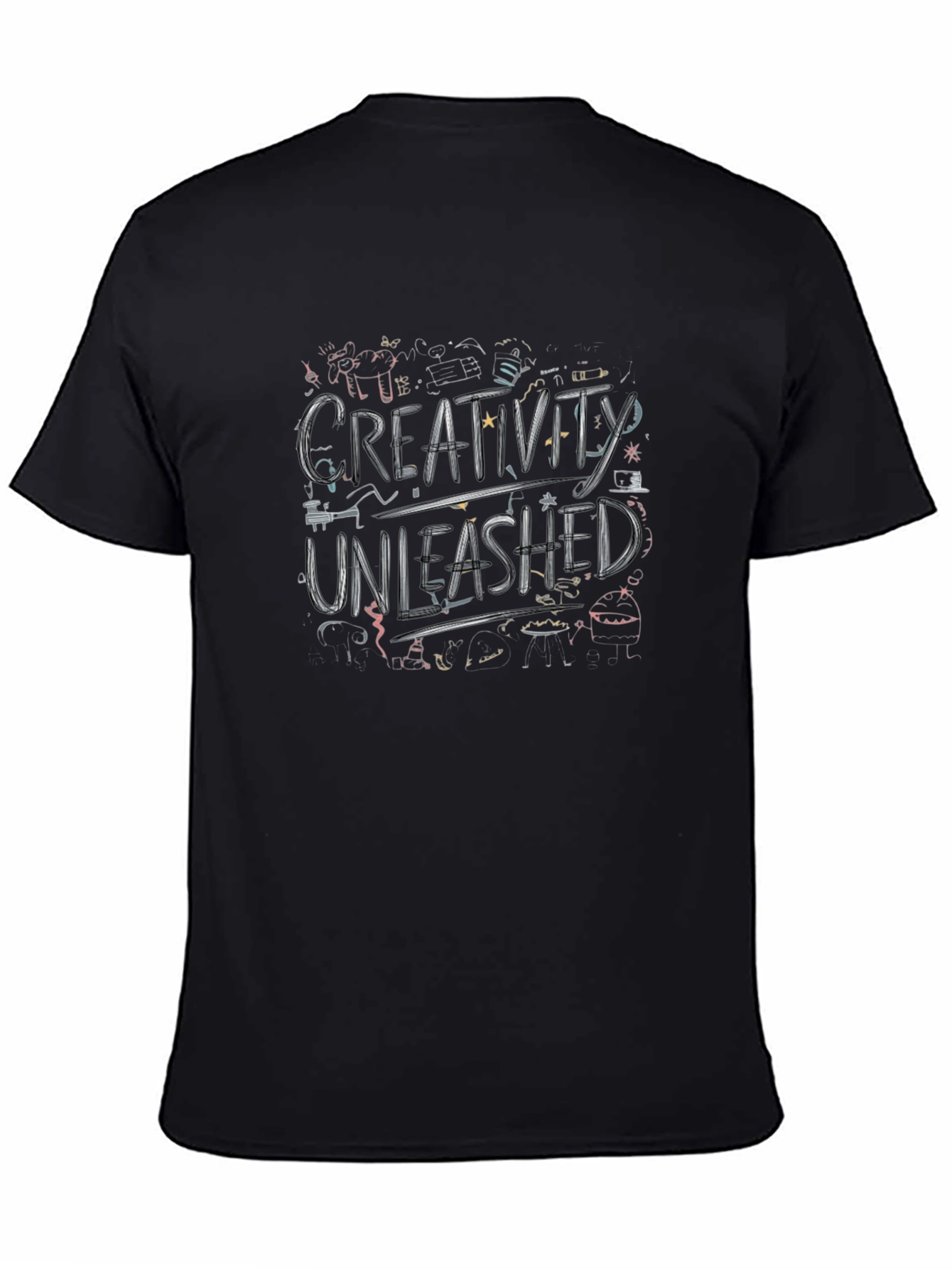 Creativity Unleashed Black Graphic Tee for Men