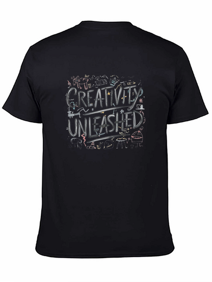 Creativity Unleashed Black Graphic Tee for Men