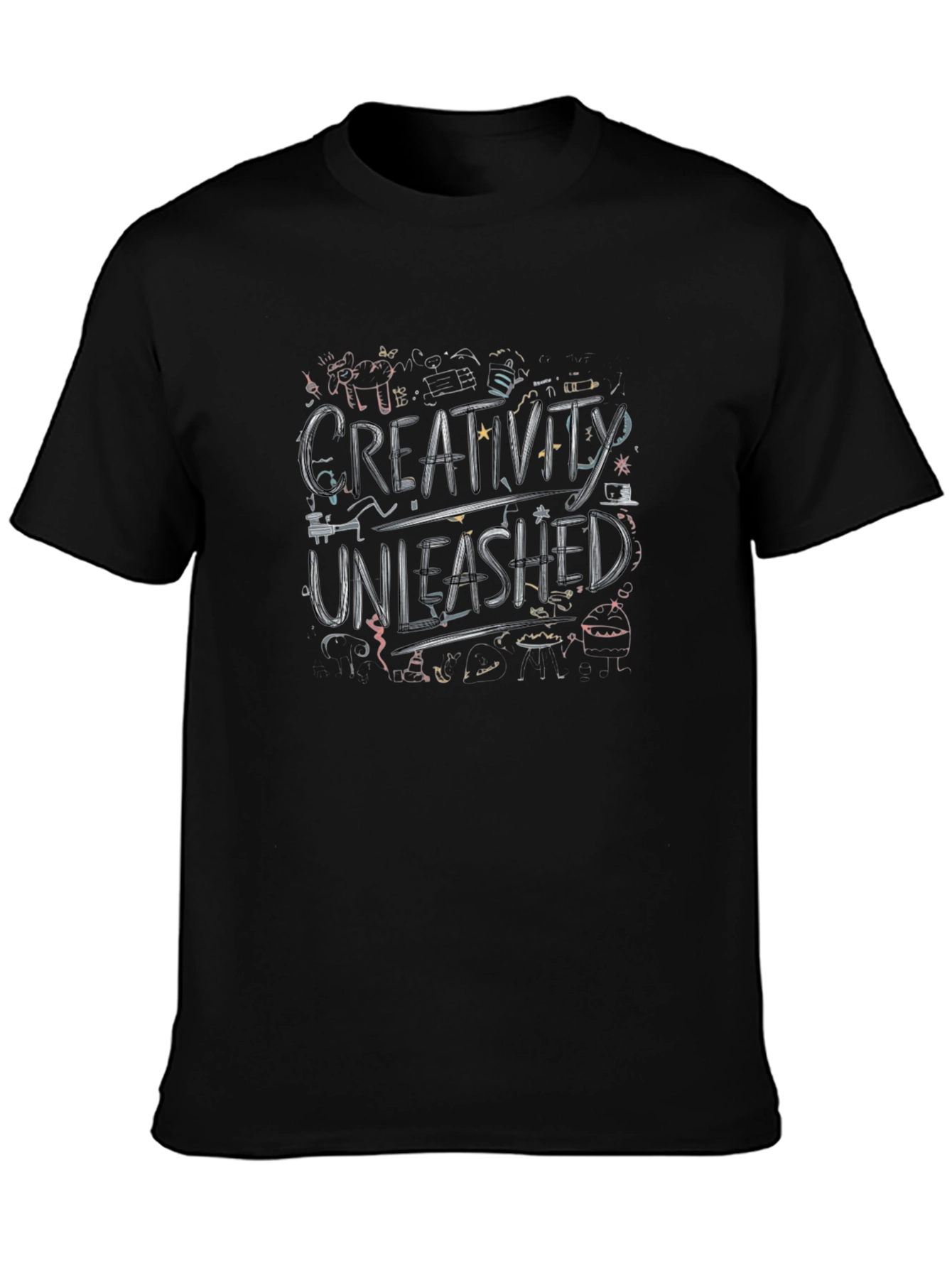 Creativity Unleashed Black Graphic Tee for Men