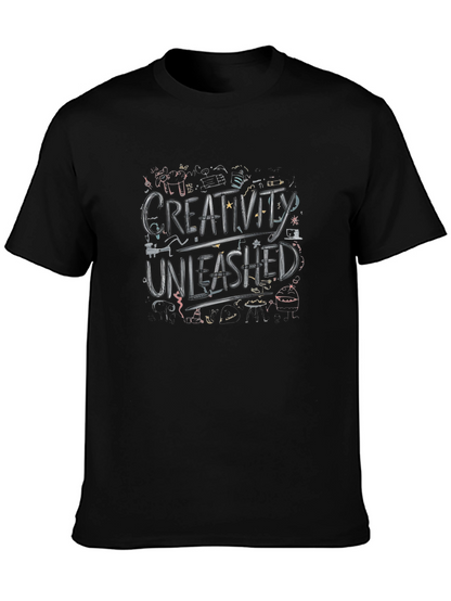 Creativity Unleashed Black Graphic Tee for Men