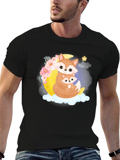 Fox Moon Graphic Black Tee