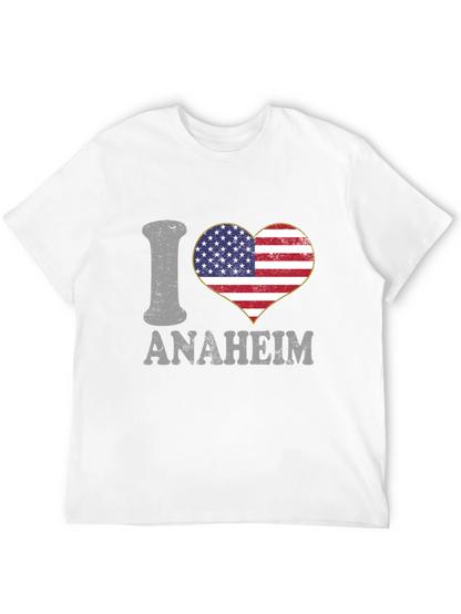 I Love Anaheim T-Shirt - American Flag Heart