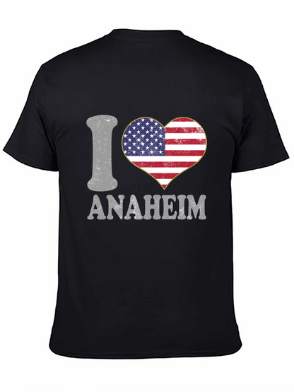 I Love Anaheim T-Shirt - American Flag Heart