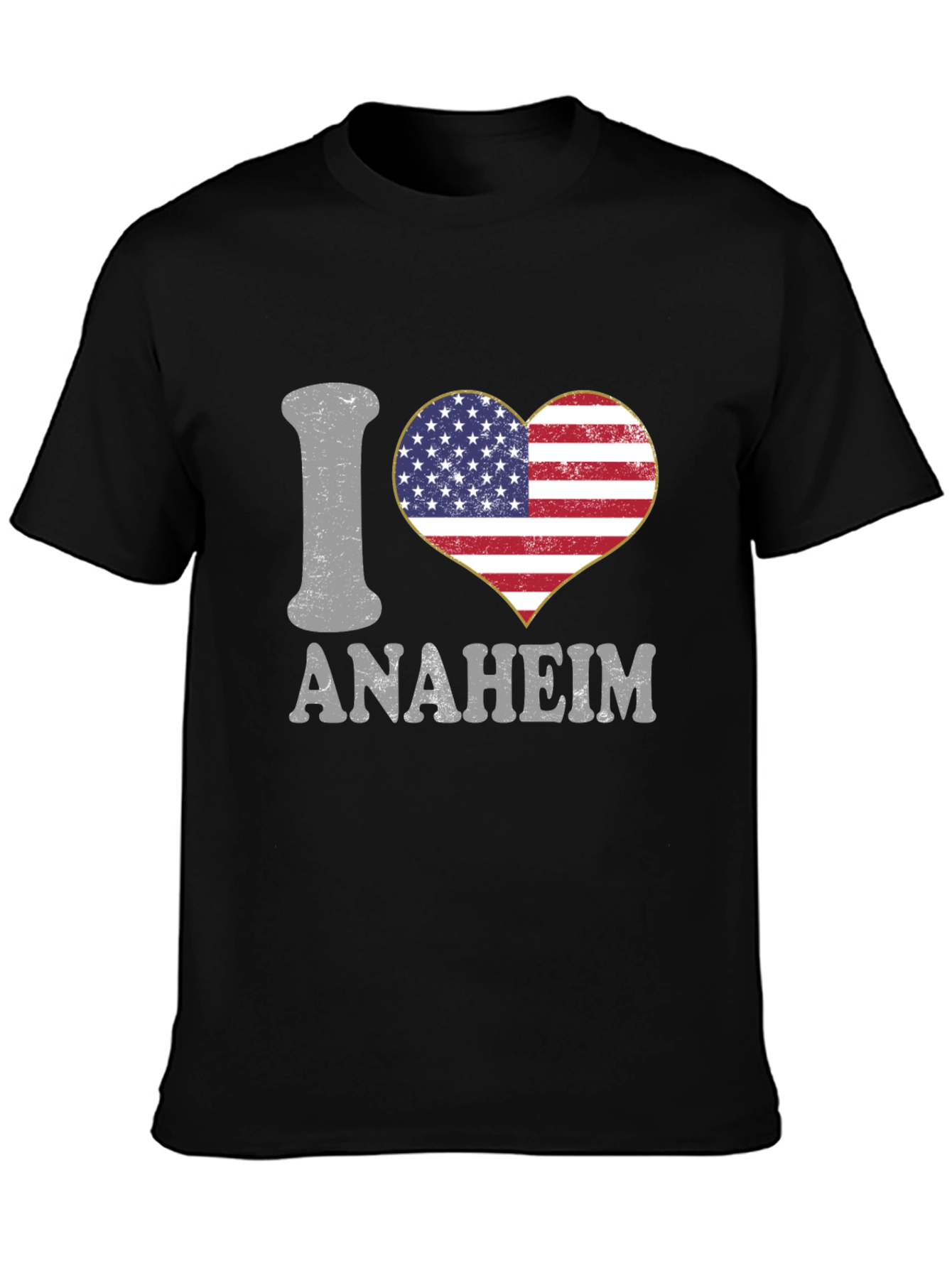 I Love Anaheim T-Shirt - American Flag Heart