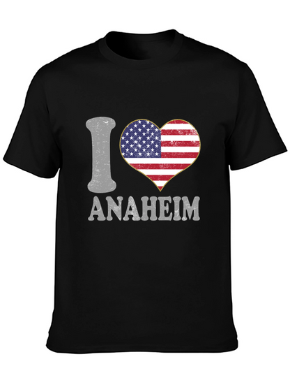 I Love Anaheim T-Shirt - American Flag Heart