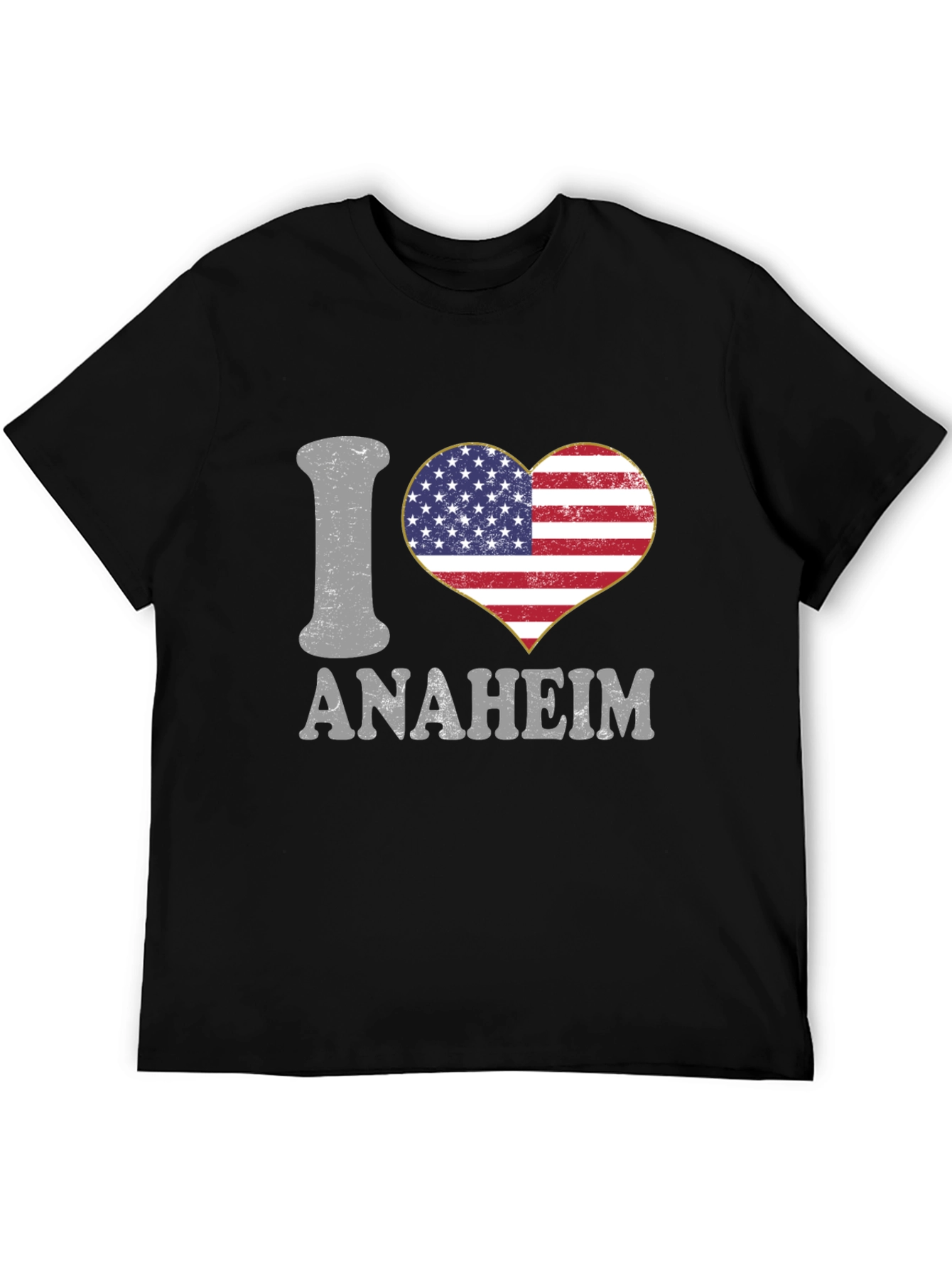 I Love Anaheim T-Shirt - American Flag Heart