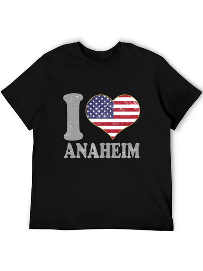 I Love Anaheim T-Shirt - American Flag Heart