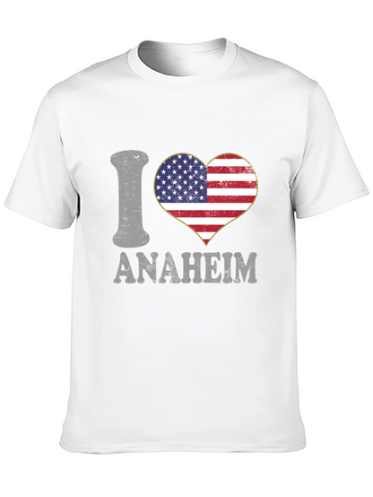 I Love Anaheim T-Shirt - American Flag Heart