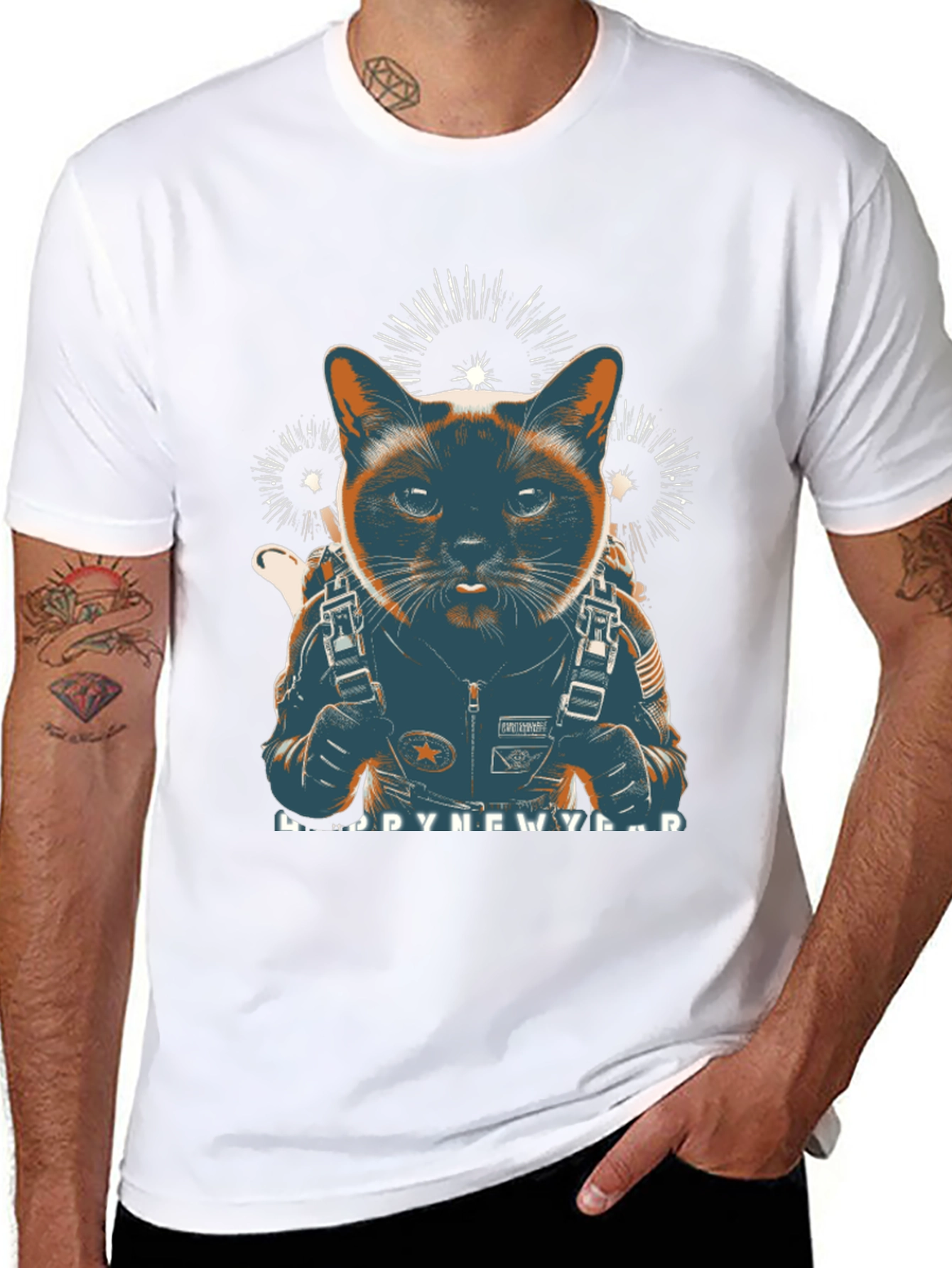 Cat Astronaut New Year T-Shirt