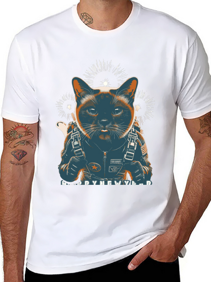 Cat Astronaut New Year T-Shirt