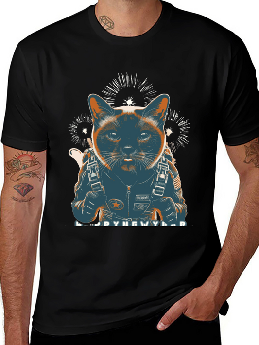Cat Astronaut New Year T-Shirt