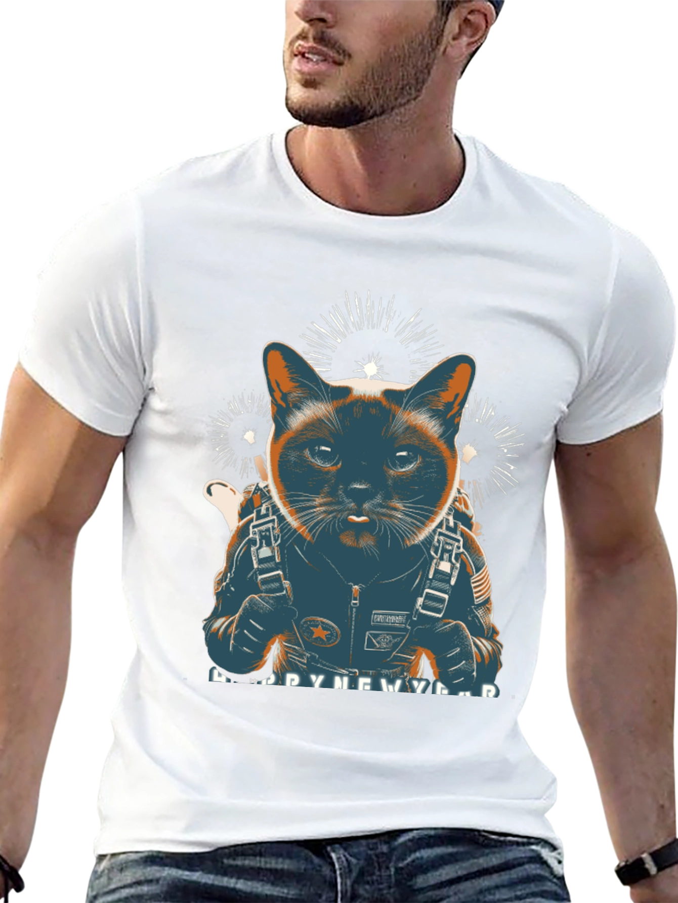 Cat Astronaut New Year T-Shirt