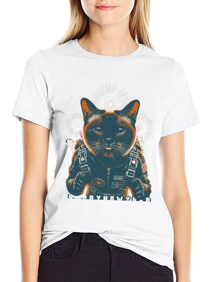 Cat Astronaut New Year T-Shirt