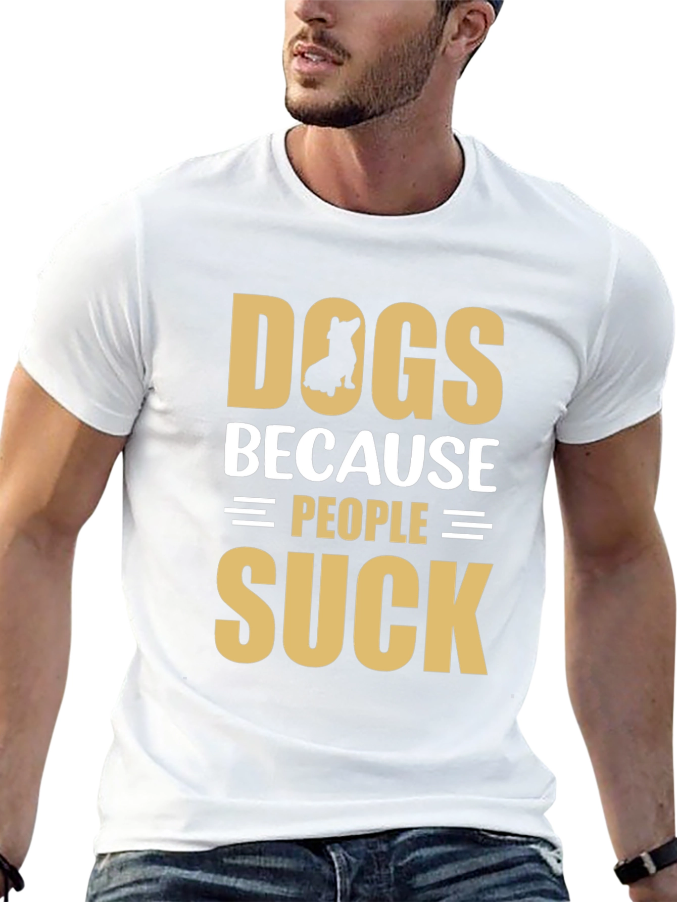 Dogs Because People Suck Graphic T-Shirt