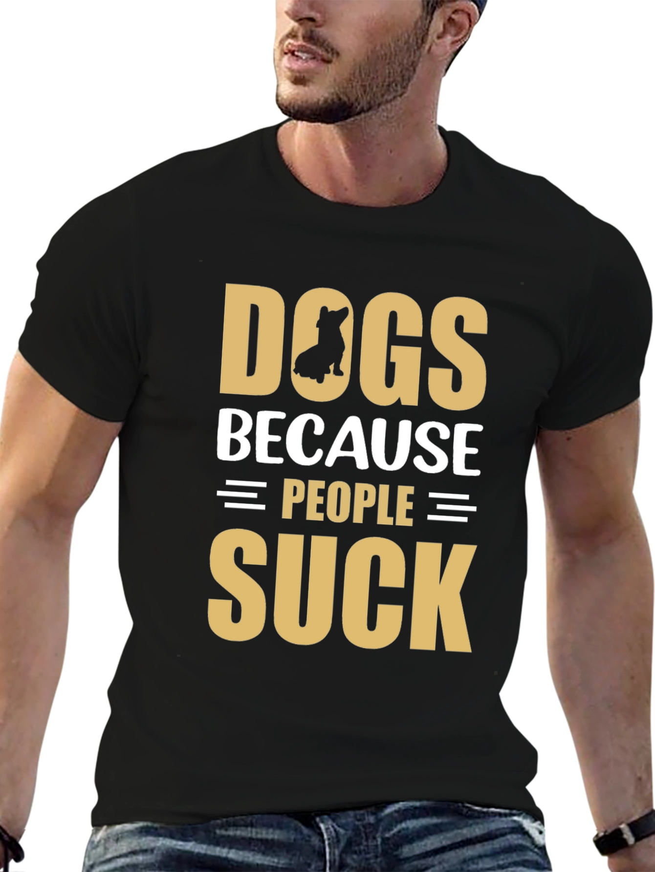 Dogs Because People Suck Graphic T-Shirt