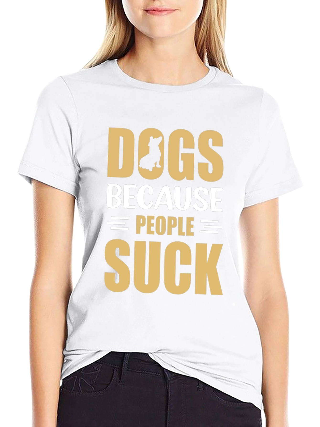Dogs Because People Suck Graphic T-Shirt