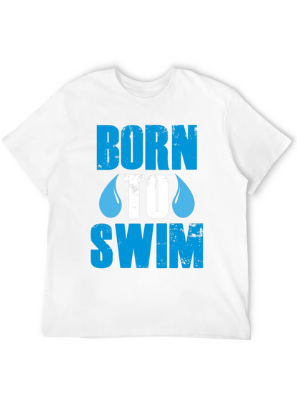 Born To Swim Graphic T-Shirt - Black