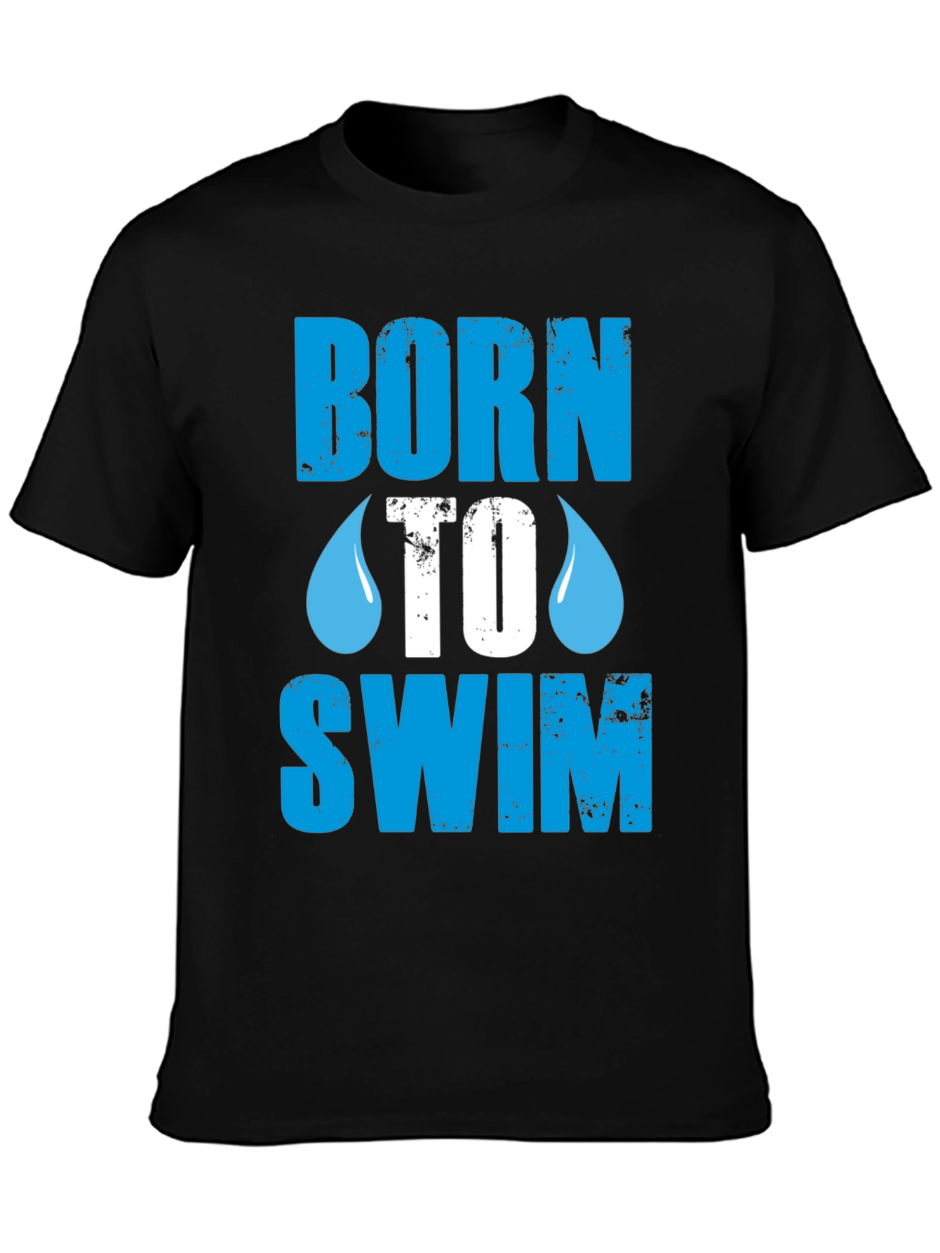 Born To Swim Graphic T-Shirt - Black