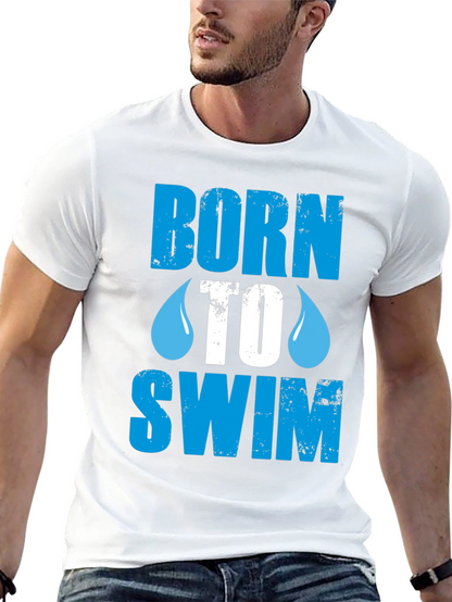 Born To Swim Graphic T-Shirt - Black