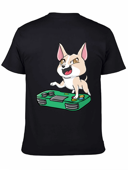Gaming Chihuahua Graphic Tee - Black T-Shirt
