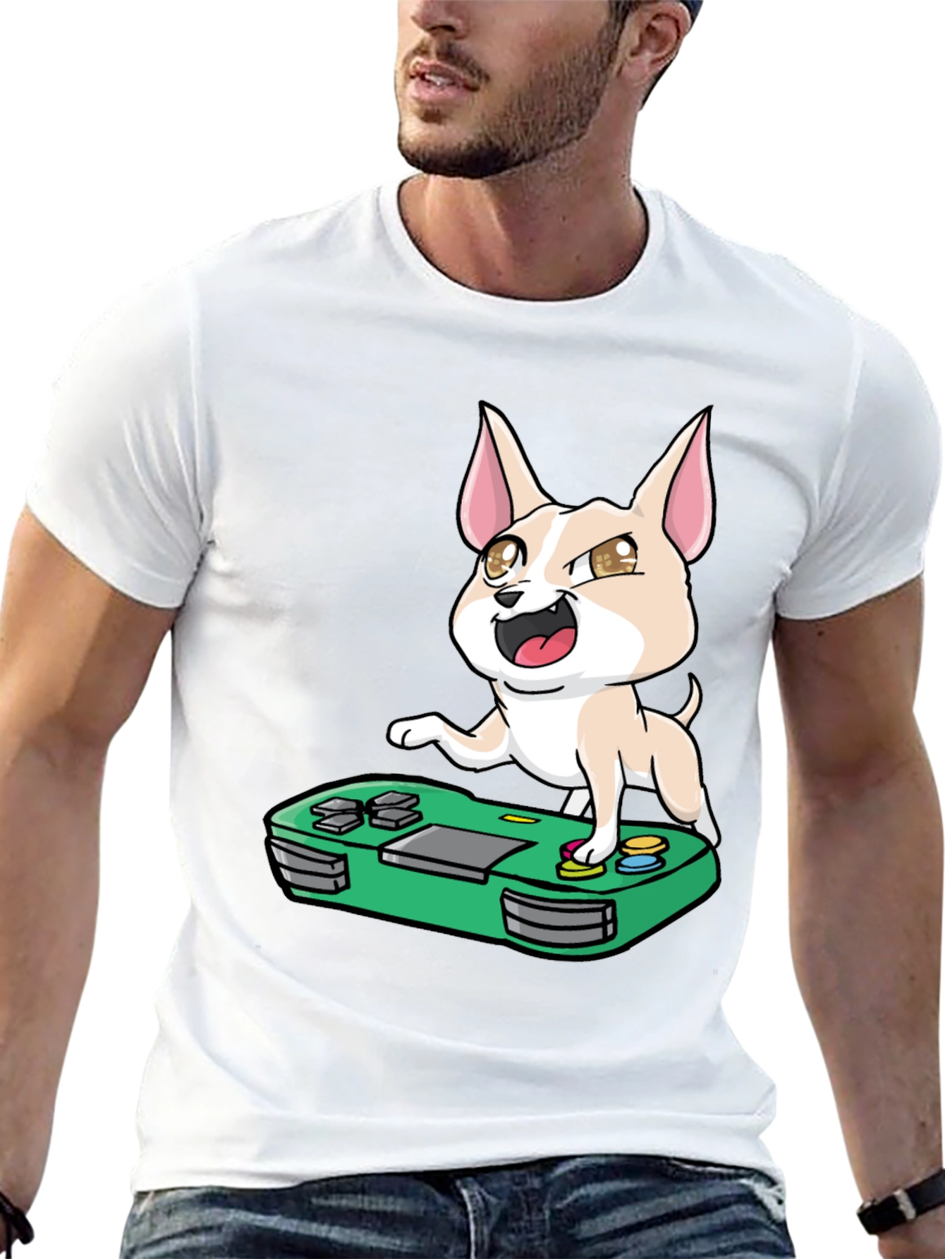 Gaming Chihuahua Graphic Tee - Black T-Shirt
