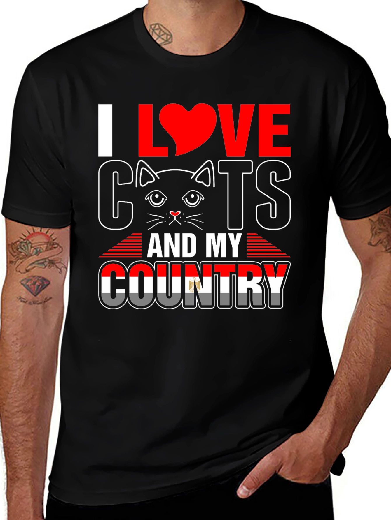 I Love Cats and My Country T-Shirt