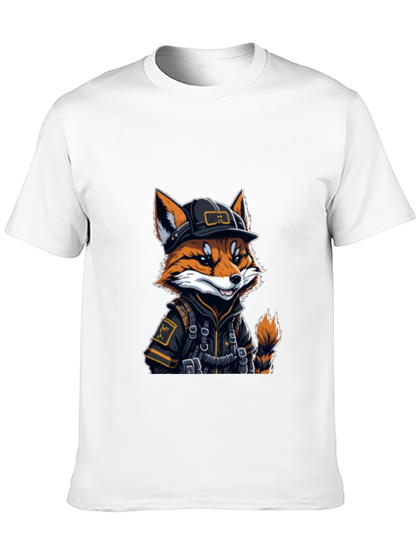 Cool Fox Graphic Tee - Black Cotton Comfort