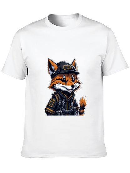 Cool Fox Graphic Tee - Black Cotton Comfort