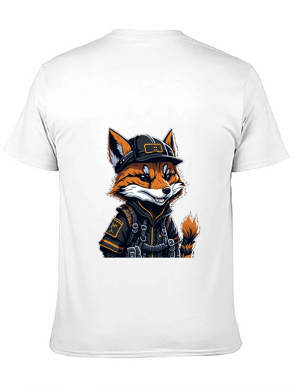 Cool Fox Graphic Tee - Black Cotton Comfort