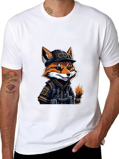 Cool Fox Graphic Tee - Black Cotton Comfort