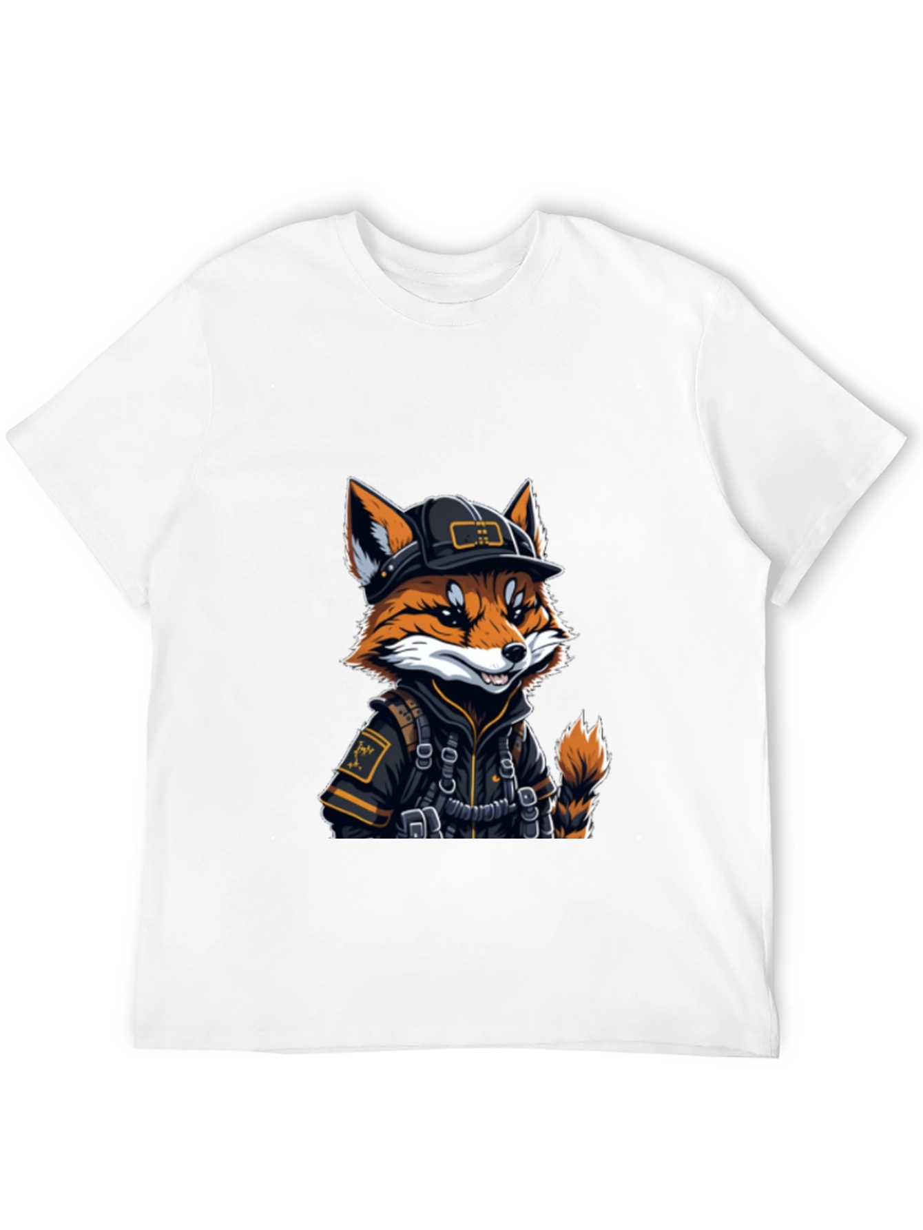 Cool Fox Graphic Tee - Black Cotton Comfort