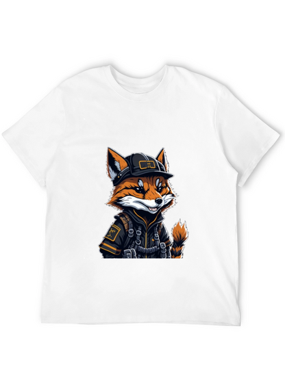 Cool Fox Graphic Tee - Black Cotton Comfort