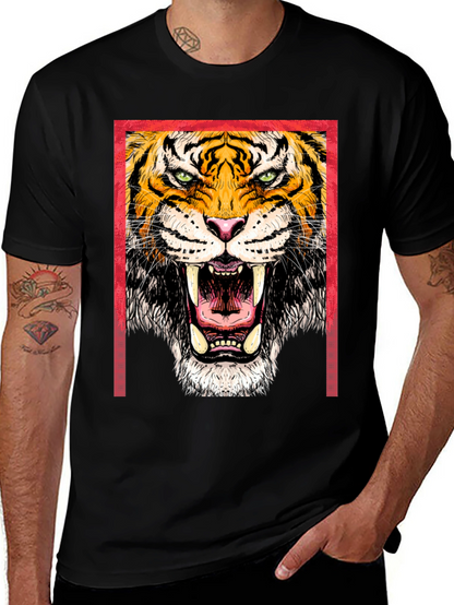 Bold Tiger Graphic Print T-Shirt