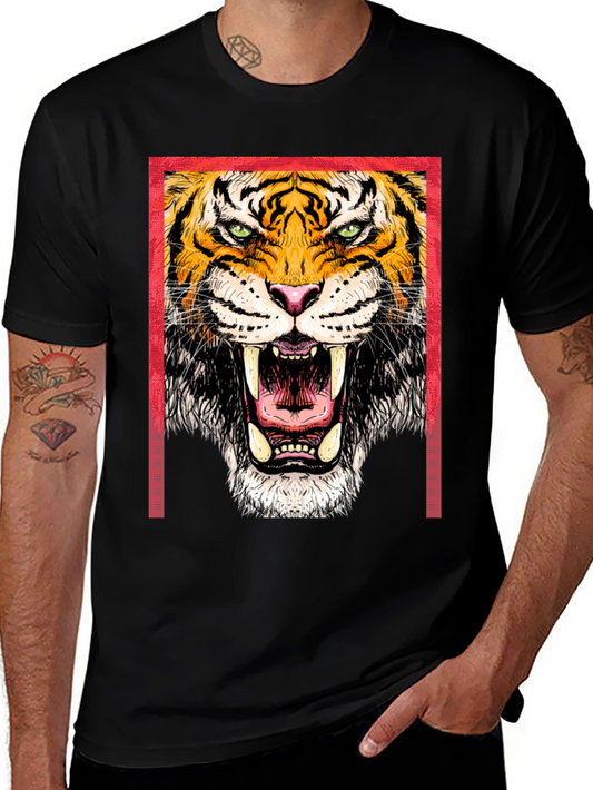 Bold Tiger Graphic Print T-Shirt
