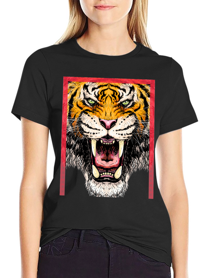 Bold Tiger Graphic Print T-Shirt