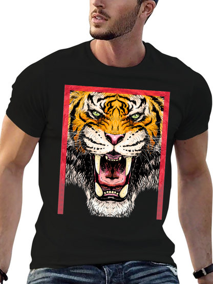 Bold Tiger Graphic Print T-Shirt