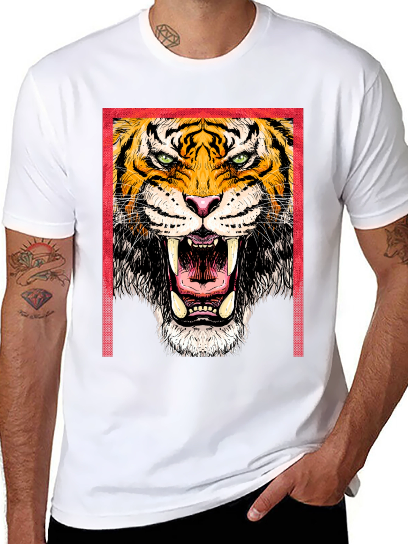 Bold Tiger Graphic Print T-Shirt