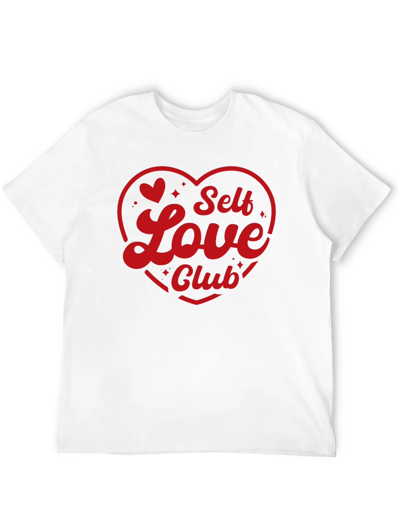 Self Love Club Graphic Tee - Trendy Heart Design