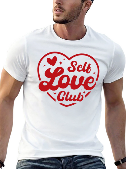 Self Love Club Graphic Tee - Trendy Heart Design