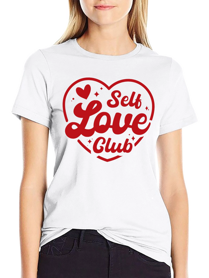 Self Love Club Graphic Tee - Trendy Heart Design