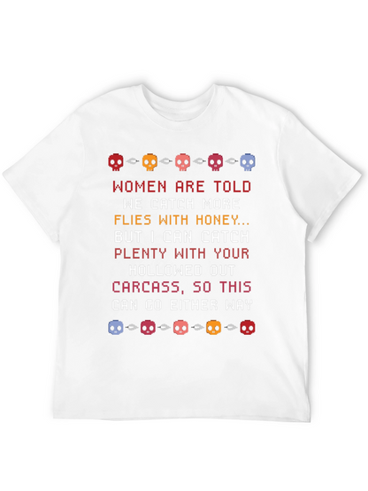 Humorous Skull Pixel Art T-Shirt