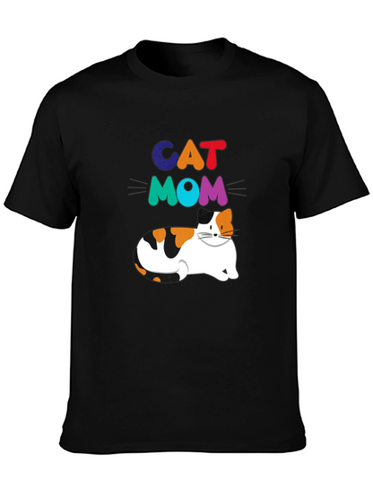 Cat Mom Graphic T-Shirt - Trendy Pet Lover Tee