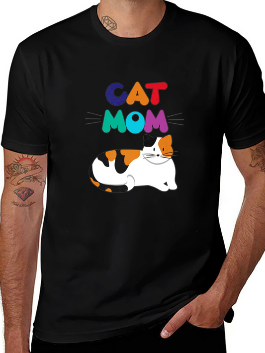 Cat Mom Graphic T-Shirt - Trendy Pet Lover Tee