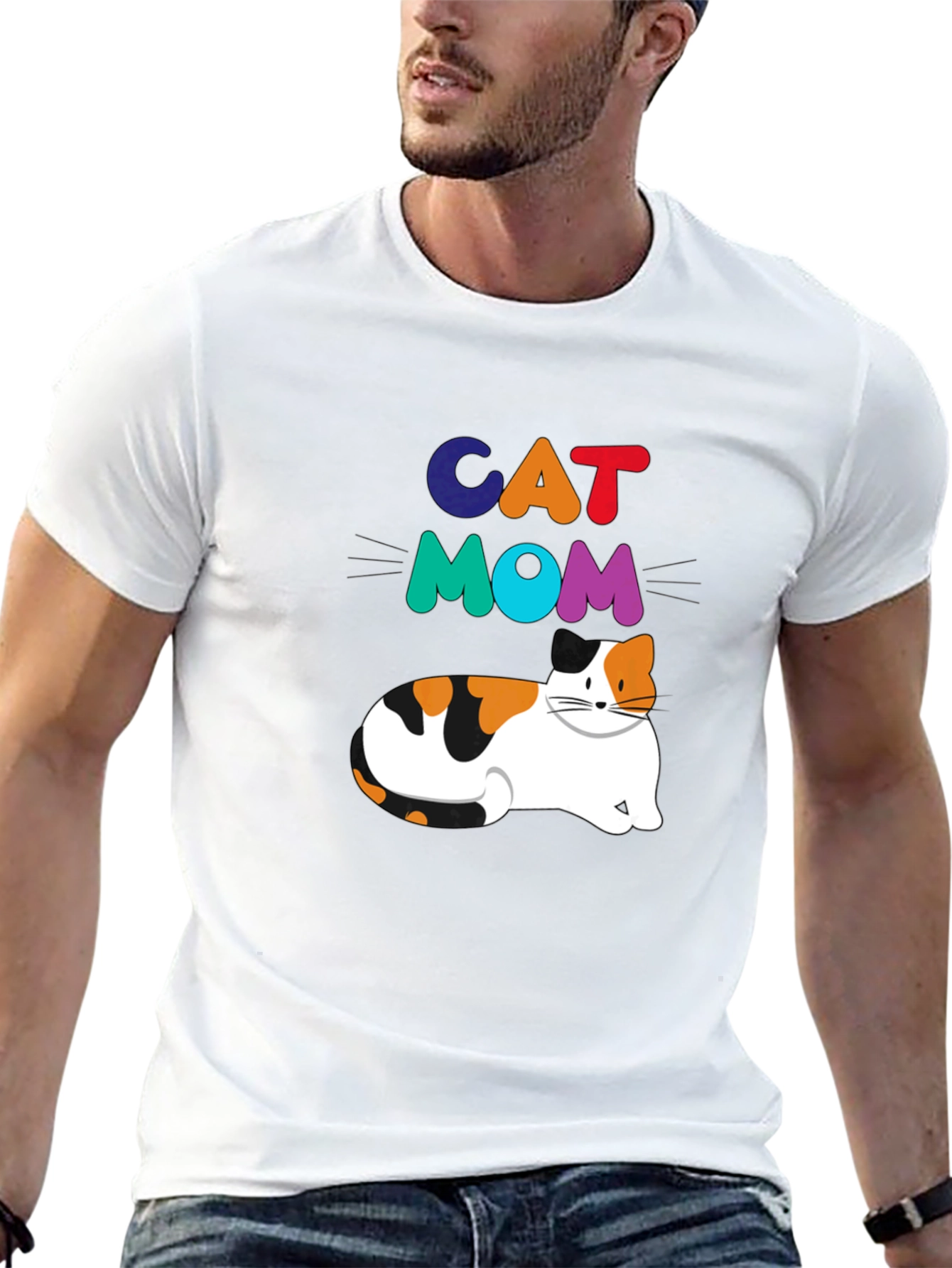 Cat Mom Graphic T-Shirt - Trendy Pet Lover Tee