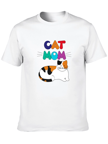 Cat Mom Graphic T-Shirt - Trendy Pet Lover Tee