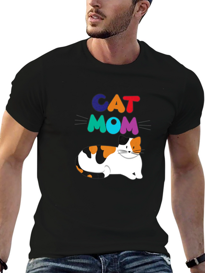 Cat Mom Graphic T-Shirt - Trendy Pet Lover Tee