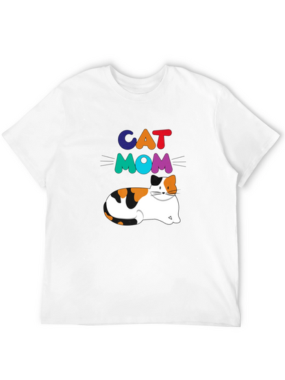Cat Mom Graphic T-Shirt - Trendy Pet Lover Tee