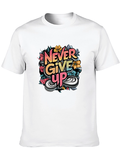 Never Give Up Graphic Print Tee